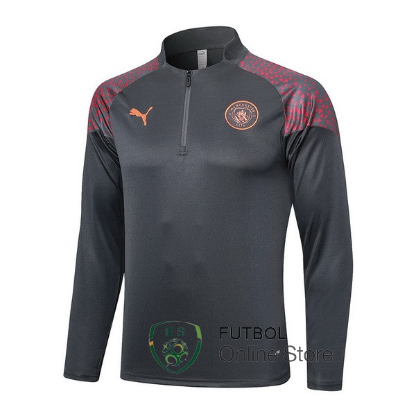 23/2024 Gris Rojo Chaqueta Con Capucha Manchester City